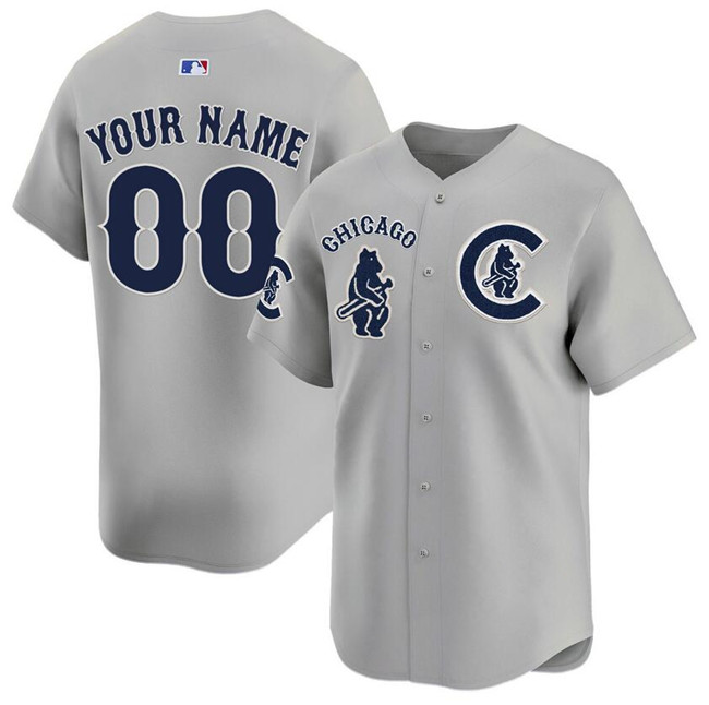 Men's Chicago Cubs ACTIVE PLAYER Custom Grey Special Vapor Premier Limited Stitched Jersey