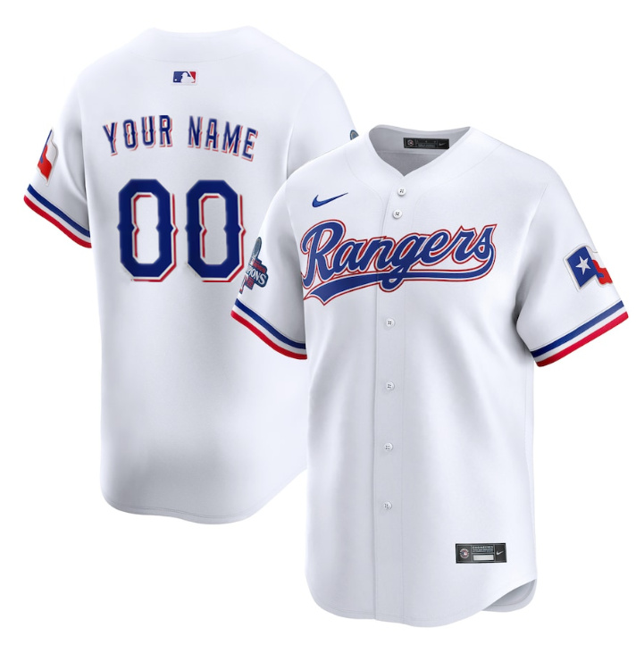 Men's Texas Rangers Active Player Custom White 2023 World Series Champions Stitched Baseball Jersey