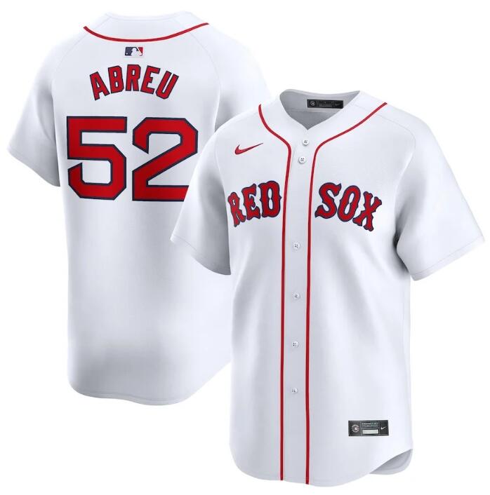 Men's Boston Red Sox #52 Wilyer Abreu White 2024 Home Limited Stitched Baseball Jersey