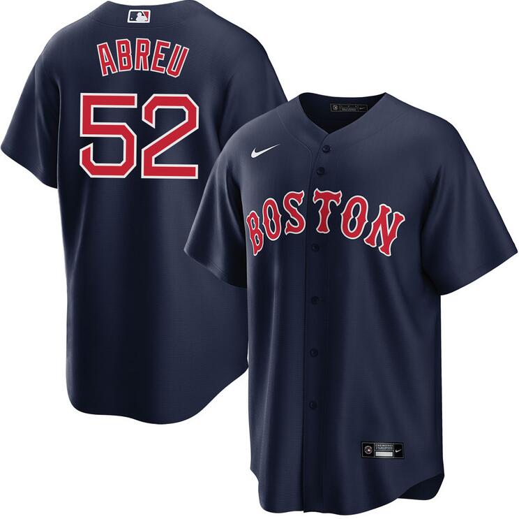 Men's Boston Red Sox #52 Wilyer Abreu Navy Cool Base Stitched Baseball Jersey