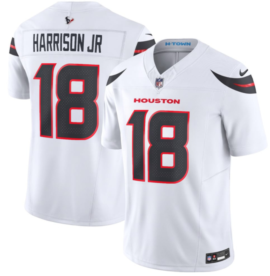 Men's Houston Texans #18 Marvin Harrison Jr White 2026 F.U.S.E. Vapor Limited Stitched Football Jersey