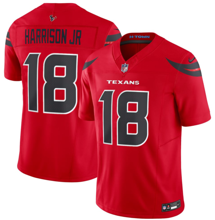 Men's Houston Texans #18 Marvin Harrison Jr Red 2024 Alternate Vapor F.U.S.E. Limited Stitched Jersey