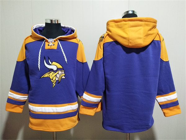 Men's Minnesota Vikings Blank Purple/Yellow Ageless Must-Have Lace-Up Pullover Hoodie Men's Minnesota Vikings Blank Purple/Yellow Ageless Must-Have Lace-Up Pullover Hoodie
