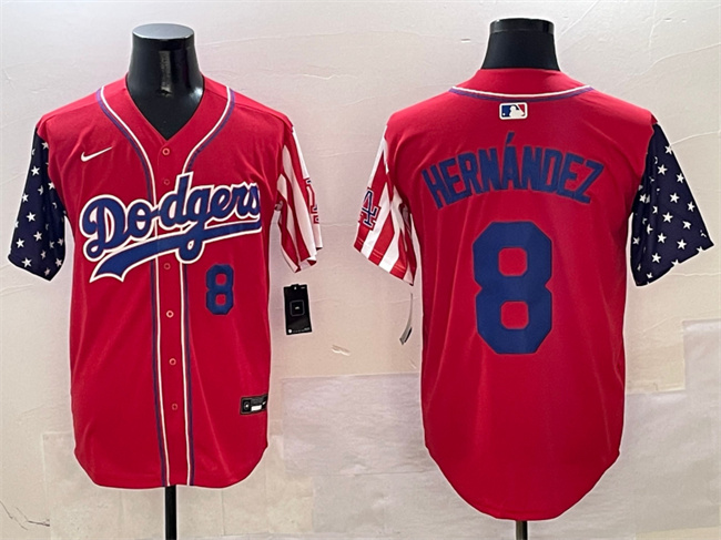 Men's Los Angeles Dodgers #8 Enrique Hernández Red Limited Stitched Baseball Jersey Men's Los Angeles Dodgers #8 Enrique Hernández Red Limited Stitched Baseball Jersey