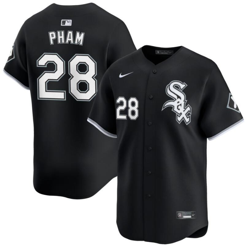 Men's Chicago White Sox #28 Nike Home Black 2024 Alternate Limited Stitched Baseball Jersey