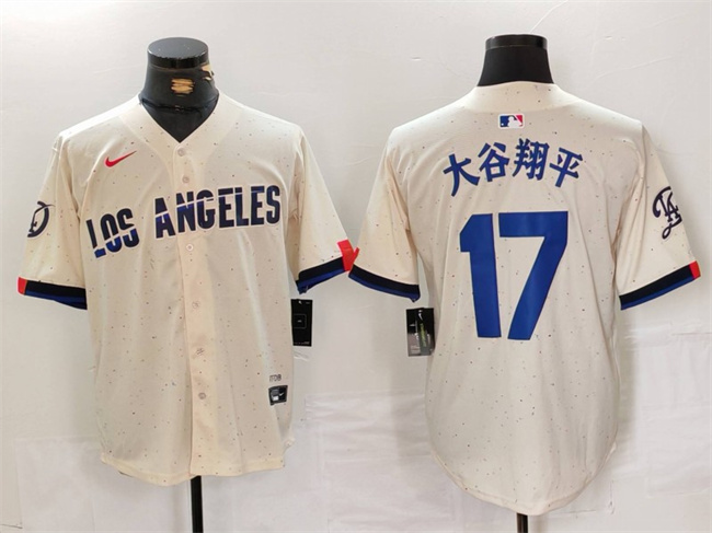 Men's Los Angeles Dodgers #17 大谷翔平 Cream Stitched Baseball Jersey Men's Los Angeles Dodgers #17 大谷翔平 Cream Stitched Baseball Jersey