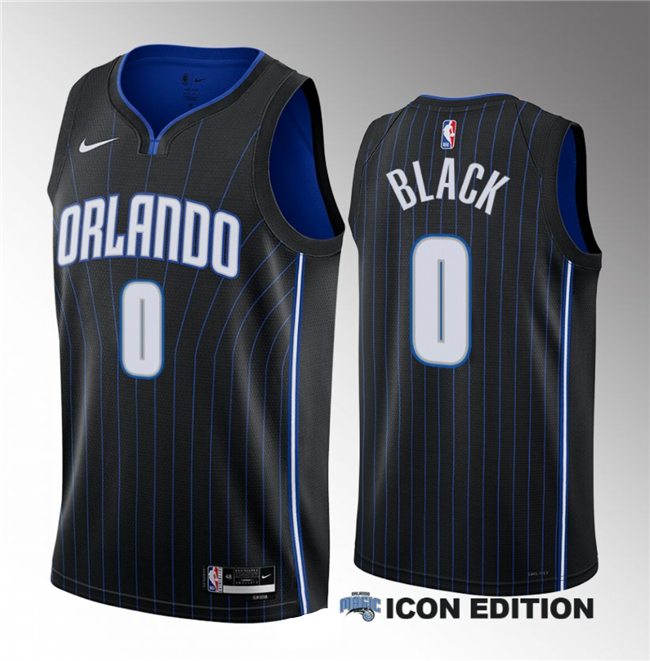 Men's Orlando Magic Active Player Custom Black 2023 Draft Icon Edition Stitched Basketball Jersey