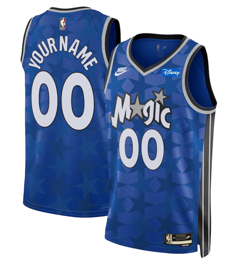 Men's Orlando Magic Active Player Custom Blue 2023/24 Classic Edition Stitched Basketball Jersey