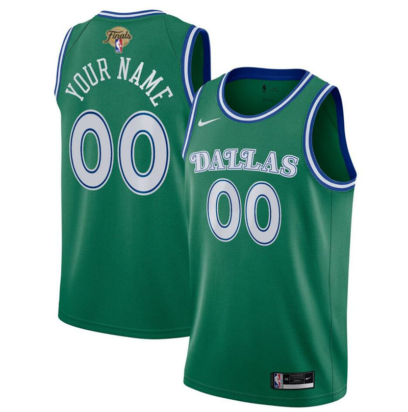 Men's Dallas Mavericks Actve Player Custom Green 2024 Finals Classic Edition Stitched Basketball Jersey
