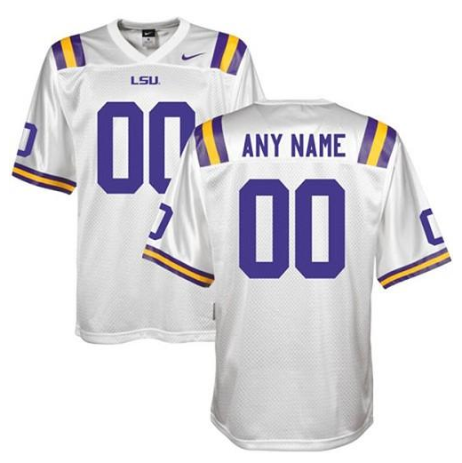 LSU Tigers Personalized Authentic White NCAA Jersey