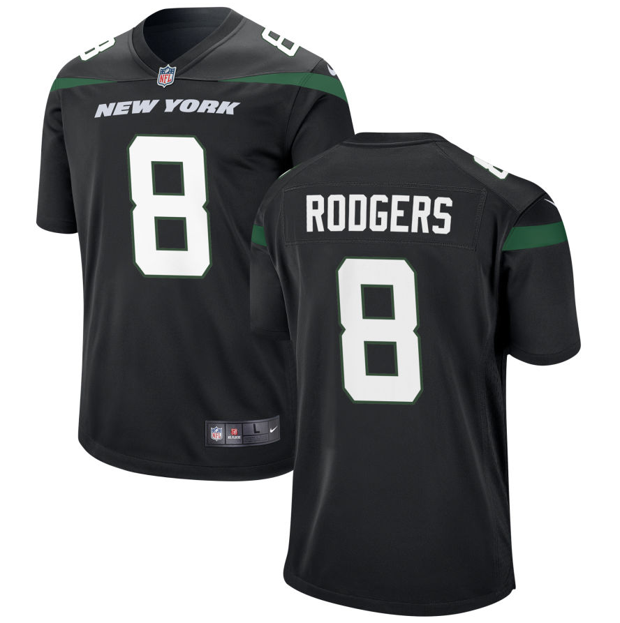 Men's New York Jets #8 Aaron Rodgers Black Vapor Untouchable Limited Stitched Jersey