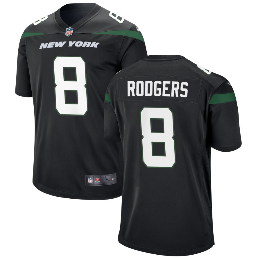 Men's New York Jets #8 Aaron Rodgers Black Vapor Untouchable Limited Stitched Jersey Men's New York Jets #8 Aaron Rodgers Black Vapor Untouchable Limited Stitched Jersey
