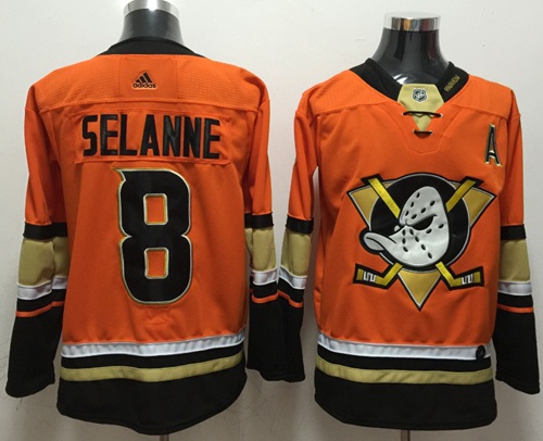 Adidas Ducks #8 Teemu Selanne Orange Authentic Stitched NHL Jersey Adidas Ducks #8 Teemu Selanne Orange Authentic Stitched NHL Jersey