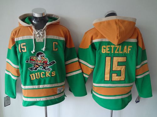 Ducks #15 Ryan Getzlaf Green Sawyer Hooded Sweatshirt Stitched NHL Jersey Ducks #15 Ryan Getzlaf Green Sawyer Hooded Sweatshirt Stitched NHL Jersey