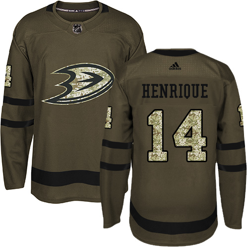 Adidas Ducks #14 Adam Henrique Green Salute to Service Stitched NHL Jersey