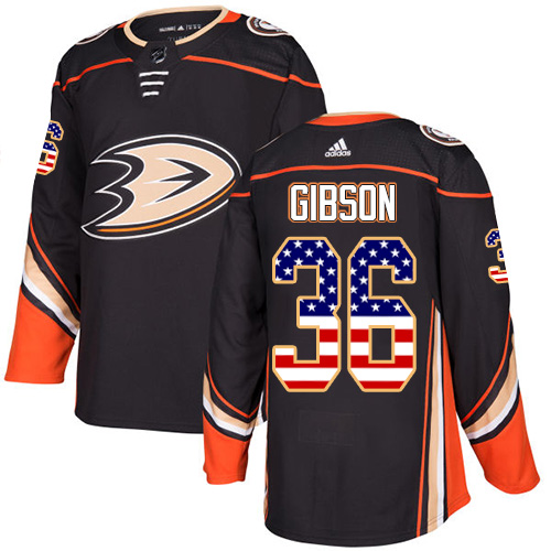 Adidas Ducks #36 John Gibson Black Home Authentic USA Flag Stitched NHL Jersey Adidas Ducks #36 John Gibson Black Home Authentic USA Flag Stitched NHL Jersey