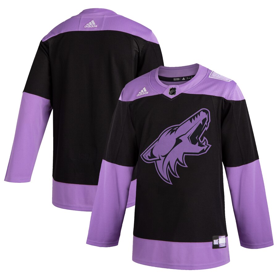 Arizona Coyotes Adidas Hockey Fights Cancer Practice Jersey Black Arizona Coyotes Adidas Hockey Fights Cancer Practice Jersey Black