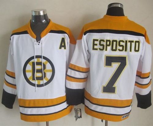 Bruins #7 Phil Esposito White CCM Throwback Stitched NHL Jersey Bruins #7 Phil Esposito White CCM Throwback Stitched NHL Jersey