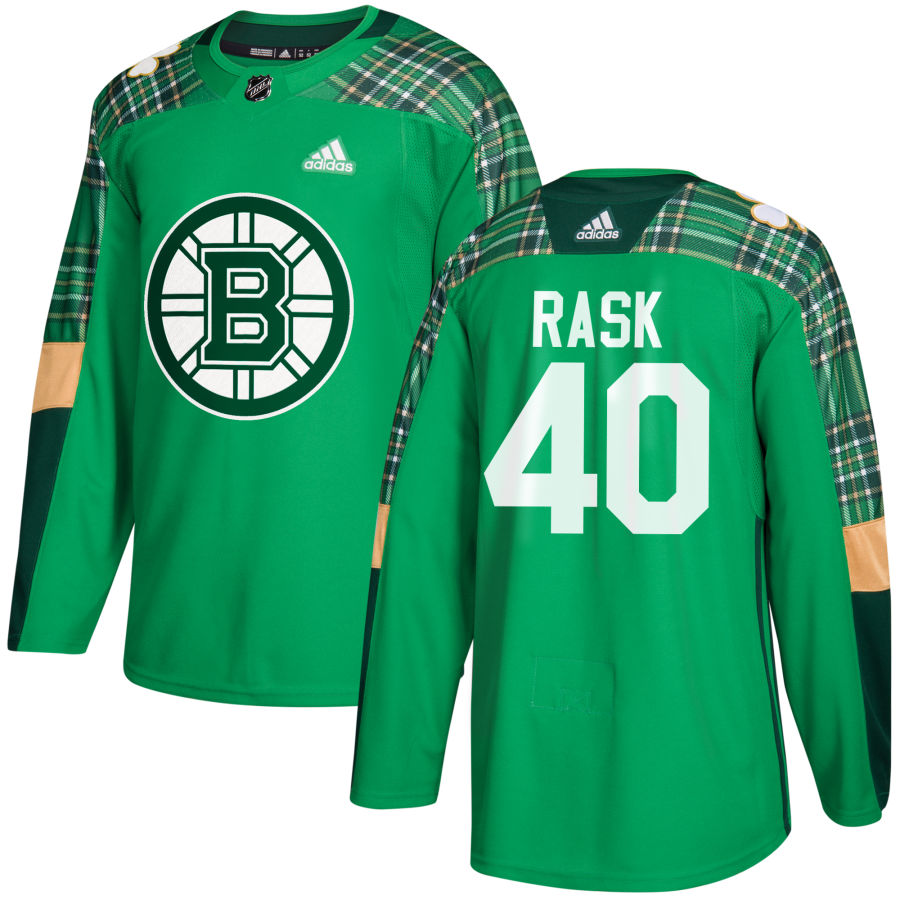 Adidas Bruins #40 Tuukka Rask adidas Green St. Patrick's Day Authentic Practice Stitched NHL Jersey