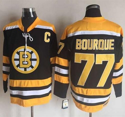 Bruins #77 Ray Bourque Black/Yellow CCM Throwback New Stitched NHL Jersey Bruins #77 Ray Bourque Black/Yellow CCM Throwback New Stitched NHL Jersey
