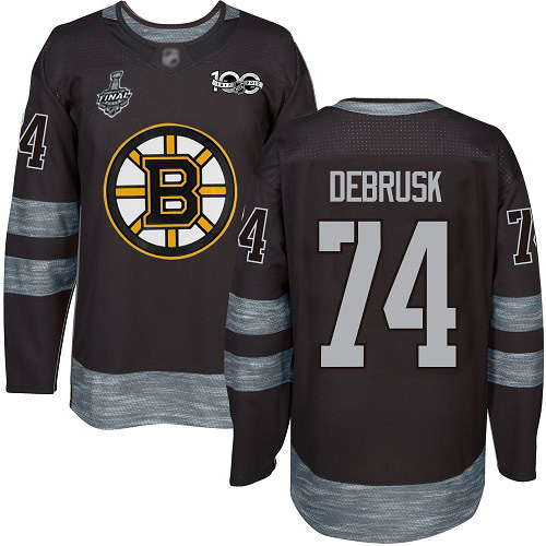 Adidas Bruins #74 Jake DeBrusk Black 1917-2017 100th Anniversary Stanley Cup Final Bound Stitched NHL Jersey