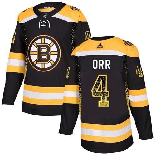 Adidas Bruins #4 Bobby Orr Black Home Authentic Drift Fashion Stitched NHL Jersey Adidas Bruins #4 Bobby Orr Black Home Authentic Drift Fashion Stitched NHL Jersey