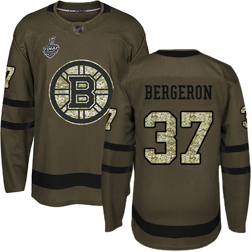Adidas Bruins #37 Patrice Bergeron Green Salute to Service Stanley Cup Final Bound Stitched NHL Jersey Adidas Bruins #37 Patrice Bergeron Green Salute to Service Stanley Cup Final Bound Stitched NHL Jersey