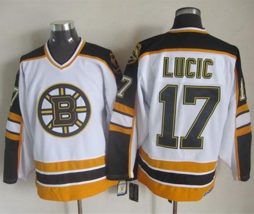 Bruins #17 Milan Lucic White/Black CCM Throwback Stitched NHL Jersey Bruins #17 Milan Lucic White/Black CCM Throwback Stitched NHL Jersey