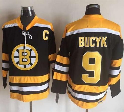Bruins #9 Johnny Bucyk Black/Yellow CCM Throwback New Stitched NHL Jersey Bruins #9 Johnny Bucyk Black/Yellow CCM Throwback New Stitched NHL Jersey
