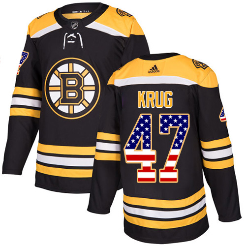 Adidas Bruins #47 Torey Krug Black Home Authentic USA Flag Stitched NHL Jersey Adidas Bruins #47 Torey Krug Black Home Authentic USA Flag Stitched NHL Jersey