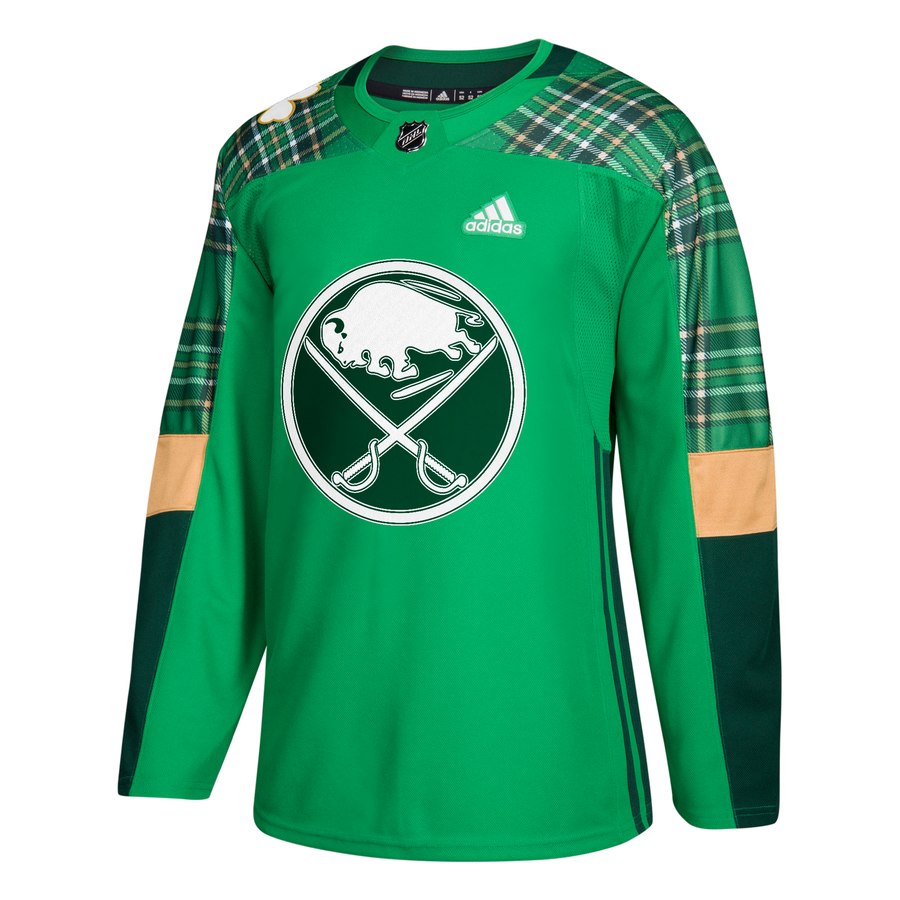 Adidas Sabres Blank adidas Green St. Patrick's Day Authentic Practice Stitched NHL Jersey