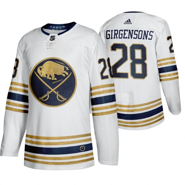 Buffalo Sabres #28 Zemgus Girgensons White 50th Anniversary Third 2019-20 Jersey