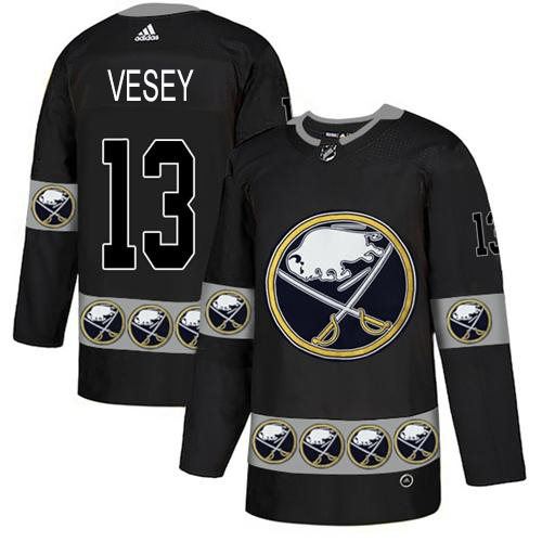 Adidas Sabres #13 Jimmy Vesey Black Authentic Team Logo Fashion Stitched NHL Jersey