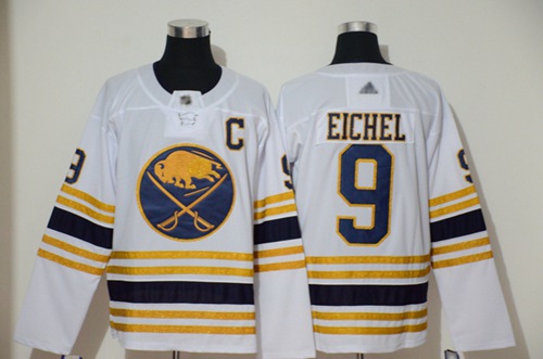 Adidas Sabres #9 Jack Eichel White 50th Season Authentic Stitched NHL Jersey