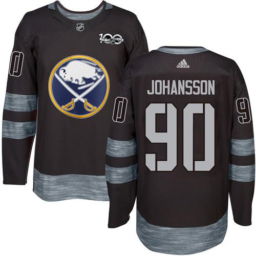 Adidas Sabres #90 Marcus Johansson Black 1917-2017 100th Anniversary Stitched NHL Jersey