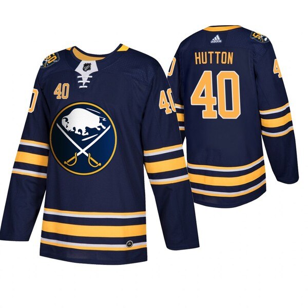 Buffalo Sabres #40 Carter Hutton Men's Navy 50th Anniversary Home Authentic Jersey