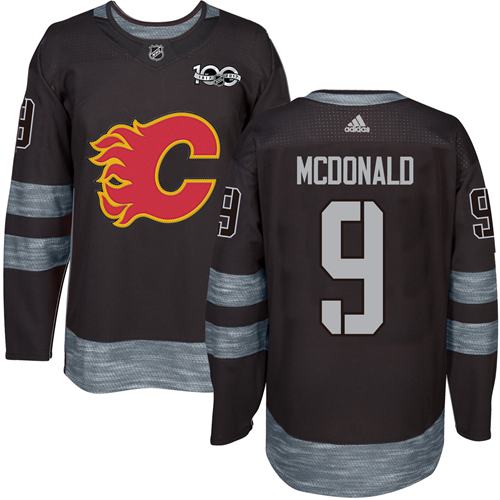 Adidas Flames #9 Lanny McDonald Black 1917-2017 100th Anniversary Stitched NHL Jersey Adidas Flames #9 Lanny McDonald Black 1917-2017 100th Anniversary Stitched NHL Jersey