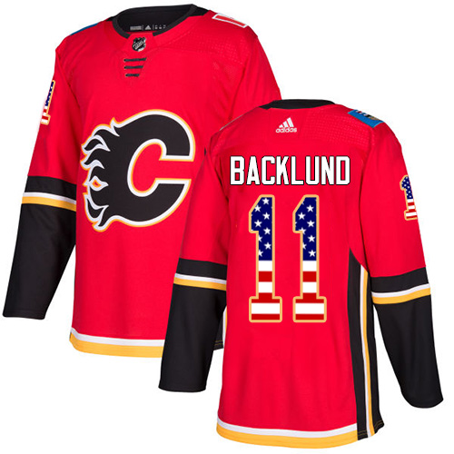 Adidas Flames #11 Mikael Backlund Red Home Authentic USA Flag Stitched NHL Jersey Adidas Flames #11 Mikael Backlund Red Home Authentic USA Flag Stitched NHL Jersey