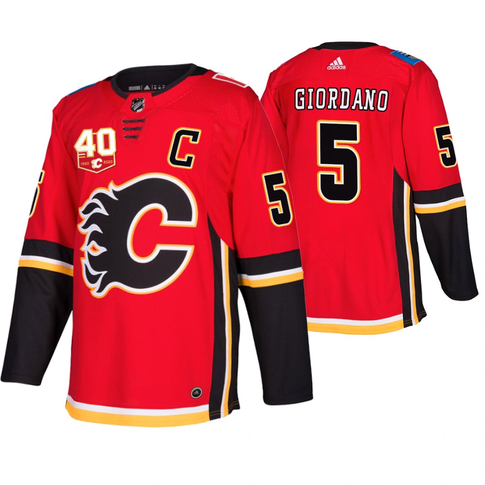 Adidas Calgary Flames #5 Mark Giordano 40th Anniversary Third 2019-20 NHL Jersey