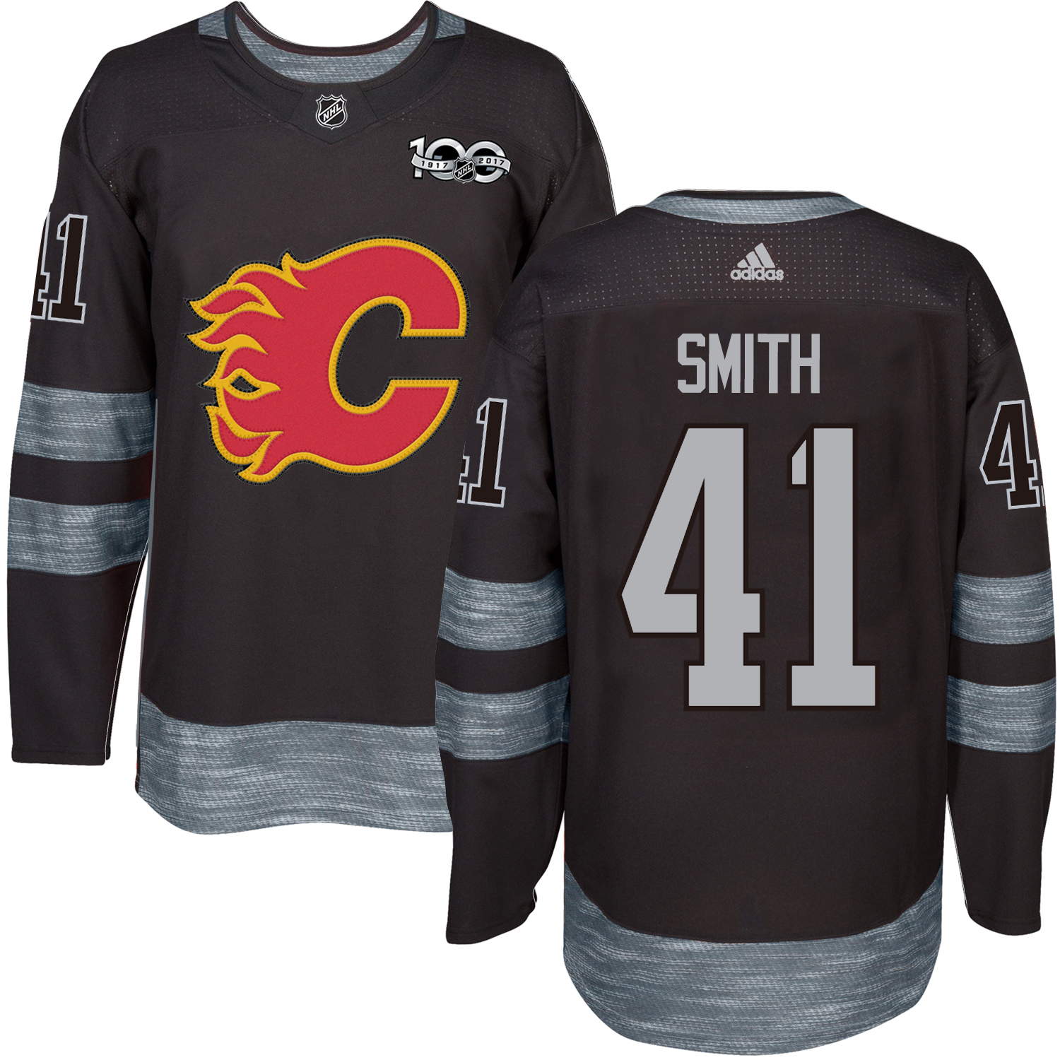 Adidas Flames #41 Mike Smith Black 1917-2017 100th Anniversary Stitched NHL Jersey Adidas Flames #41 Mike Smith Black 1917-2017 100th Anniversary Stitched NHL Jersey