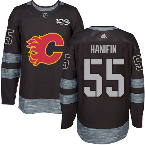 Adidas Flames #55 Noah Hanifin Black 1917-2017 100th Anniversary Stitched NHL Jersey Adidas Flames #55 Noah Hanifin Black 1917-2017 100th Anniversary Stitched NHL Jersey