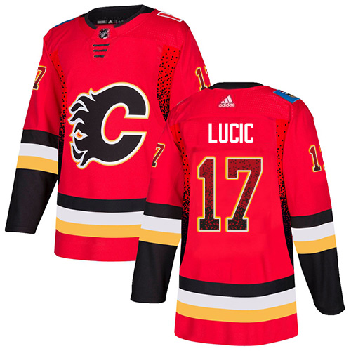 Adidas Flames #17 Milan Lucic Red Home Authentic Drift Fashion Stitched NHL Jersey