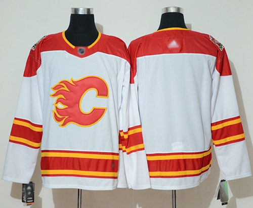 Adidas Flames Blank White Authentic 2019 Heritage Classic Stitched NHL Jersey Adidas Flames Blank White Authentic 2019 Heritage Classic Stitched NHL Jersey