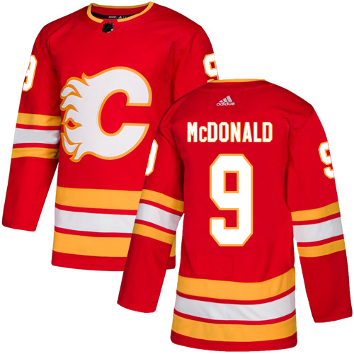 Adidas Flames #9 Lanny McDonald Red Alternate Authentic Stitched NHL Jersey