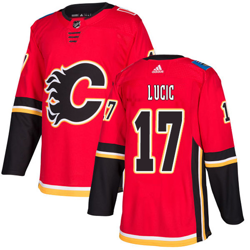 Adidas Flames #17 Milan Lucic Red Home Authentic Stitched NHL Jersey