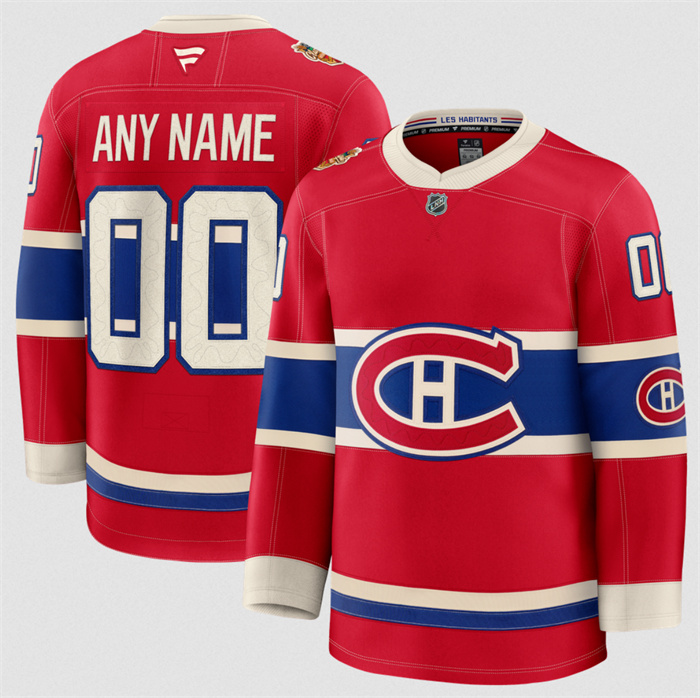 Men's Montreal Canadiens Custom Red 2024-25 Stitched Jersey