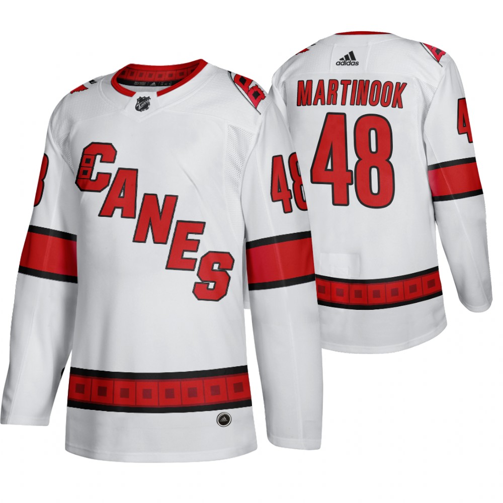 Carolina Hurricanes #48 Jordan Martinook Men's 2019-20 Away Authentic Player White Stitched NHL Jersey