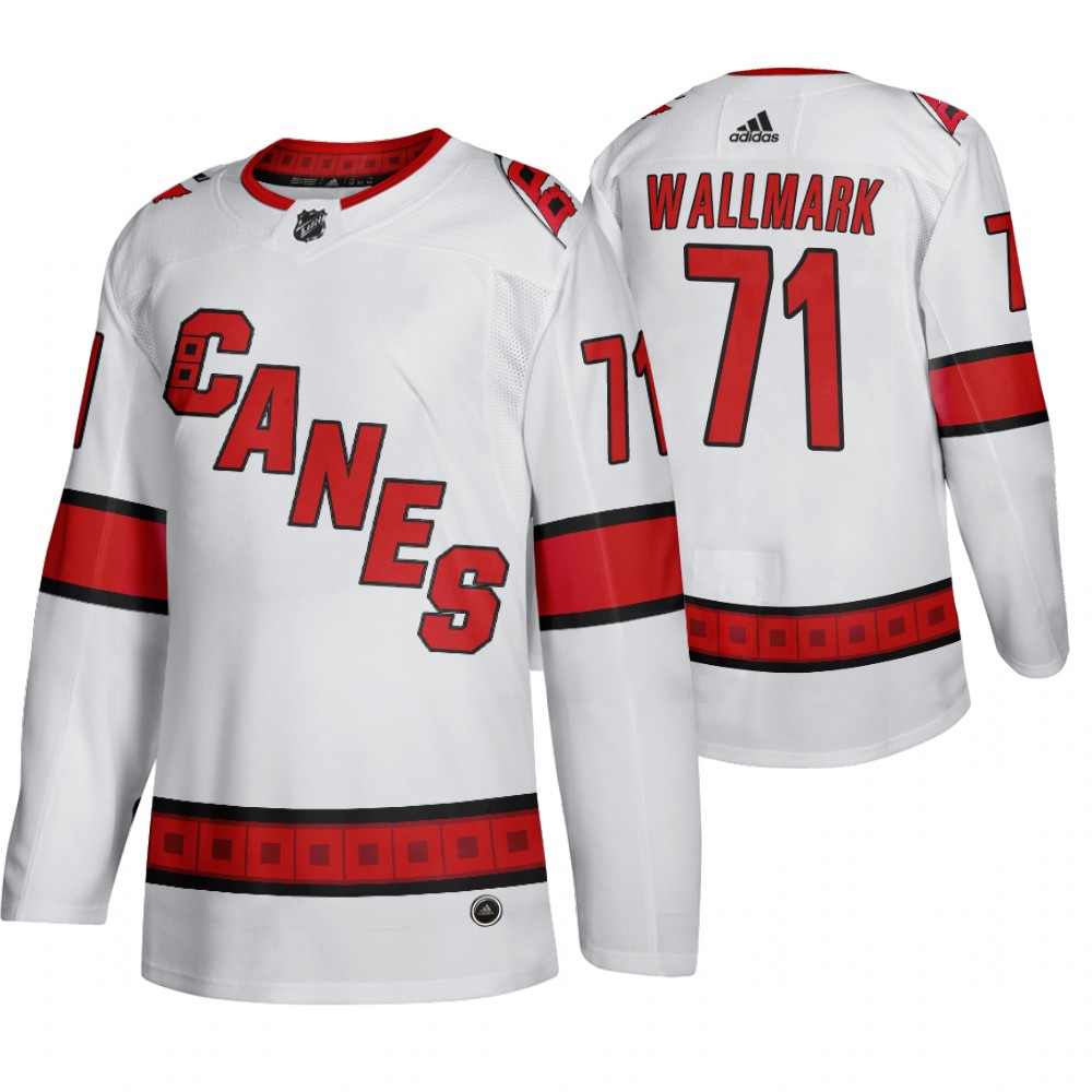 Carolina Hurricanes #71 Lucas Wallmark Men's 2019-20 Away Authentic Player White Stitched NHL Jersey Carolina Hurricanes #71 Lucas Wallmark Men's 2019-20 Away Authentic Player White Stitched NHL Jersey