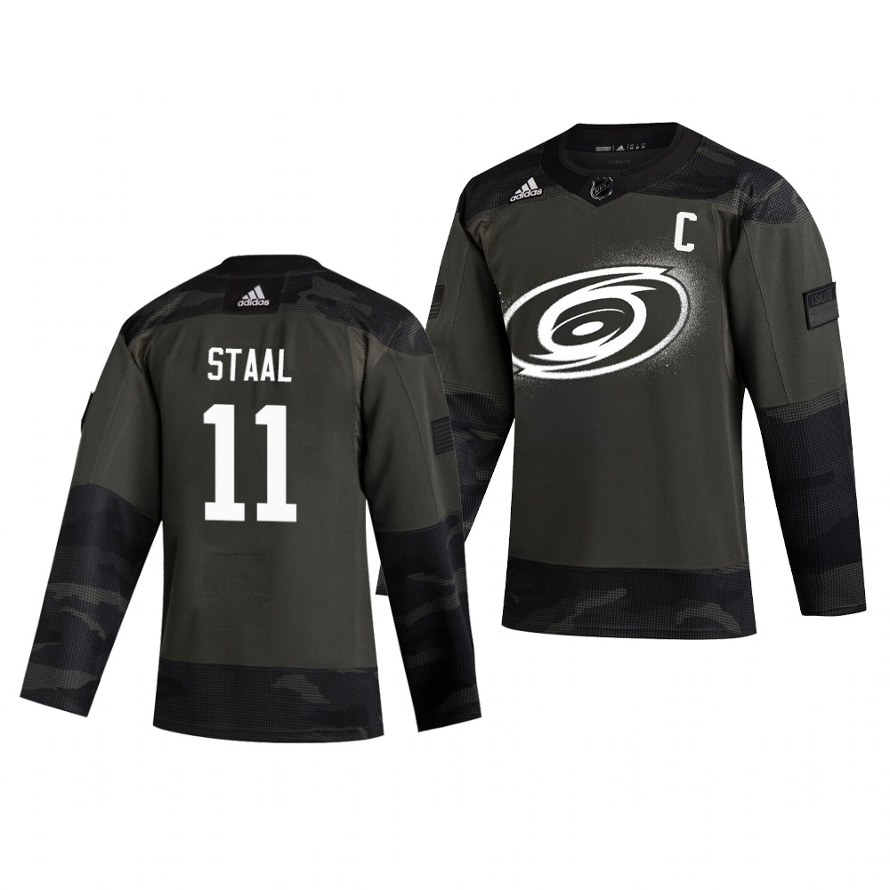 Carolina Hurricanes #11 Jordan Staal Adidas 2019 Veterans Day Men's Authentic Practice NHL Jersey Camo Carolina Hurricanes #11 Jordan Staal Adidas 2019 Veterans Day Men's Authentic Practice NHL Jersey Camo