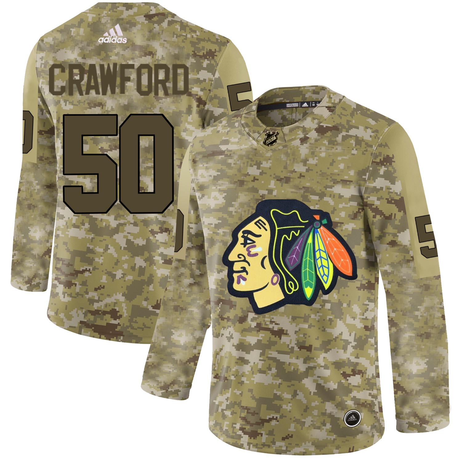 Adidas Blackhawks #50 Corey Crawford Camo Authentic Stitched NHL Jersey Adidas Blackhawks #50 Corey Crawford Camo Authentic Stitched NHL Jersey